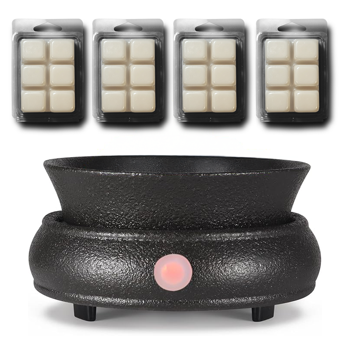 Black Ceramic Wax Melter And 4 Wax Melt Bundle