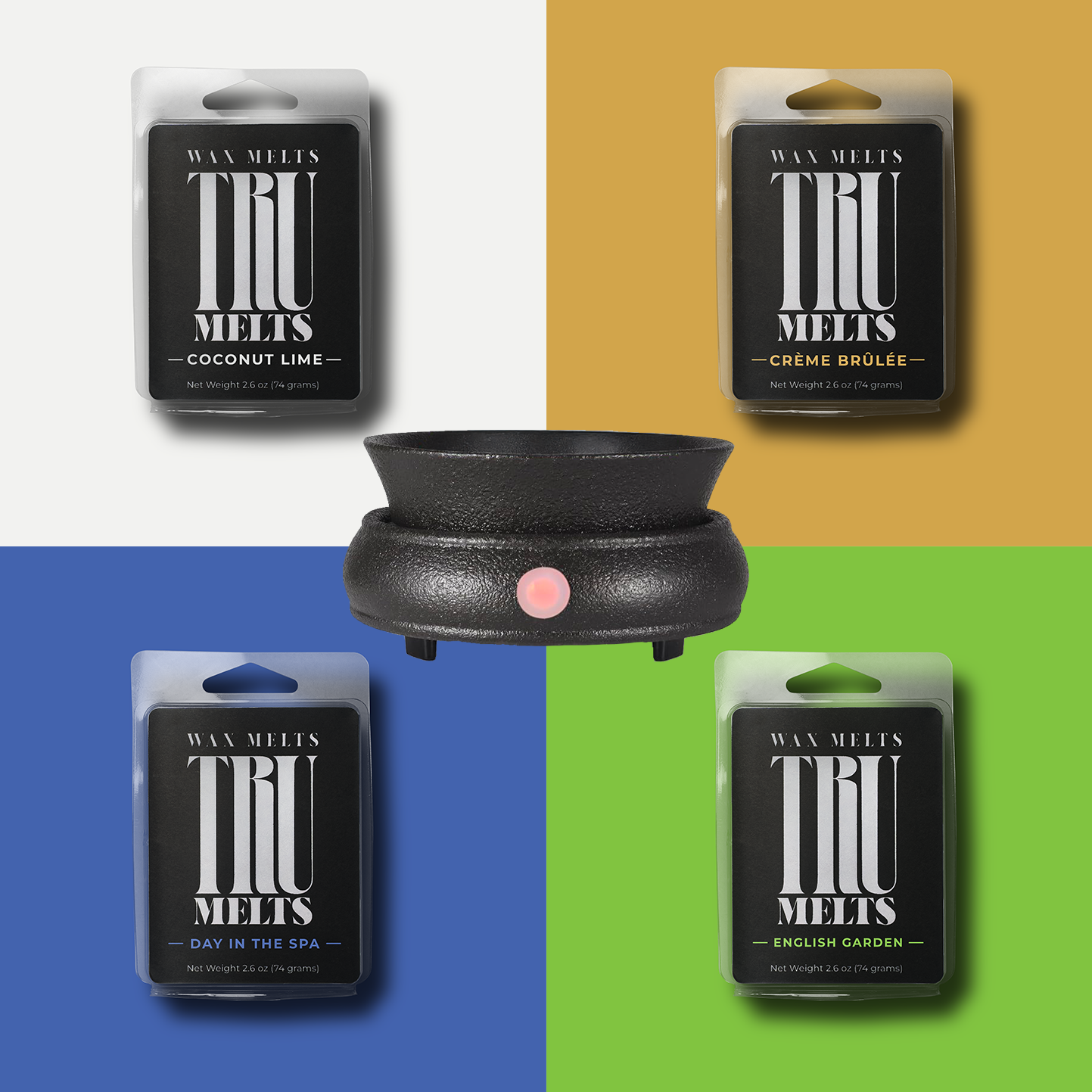 Black Ceramic Wax Melter And 4 Wax Melt Bundle