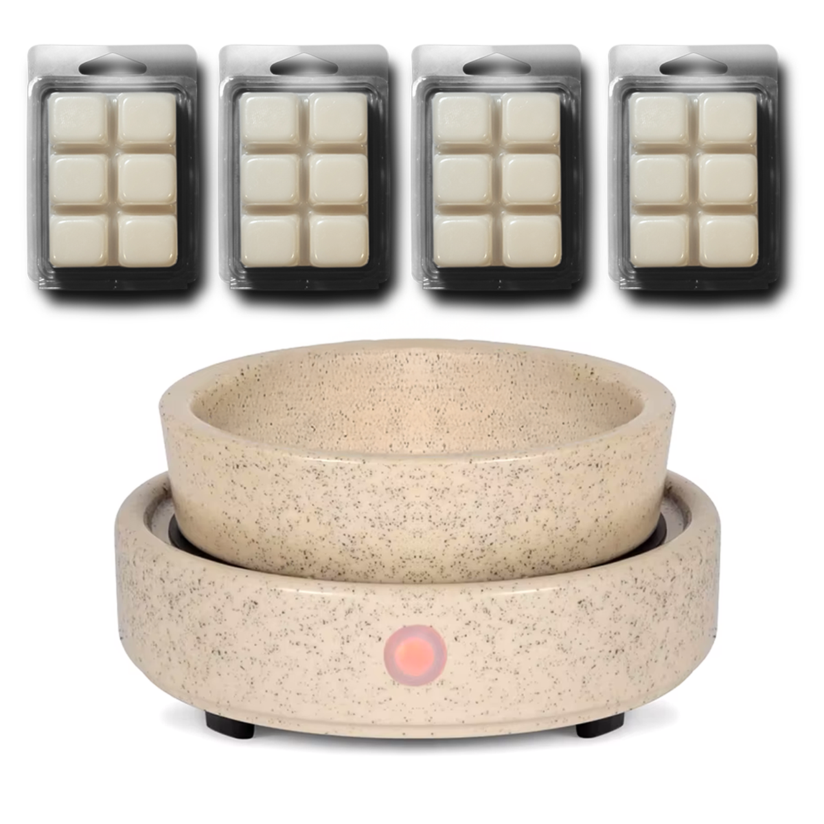 Cream Ceramic Wax Melter And 4 Wax Melt Bundle